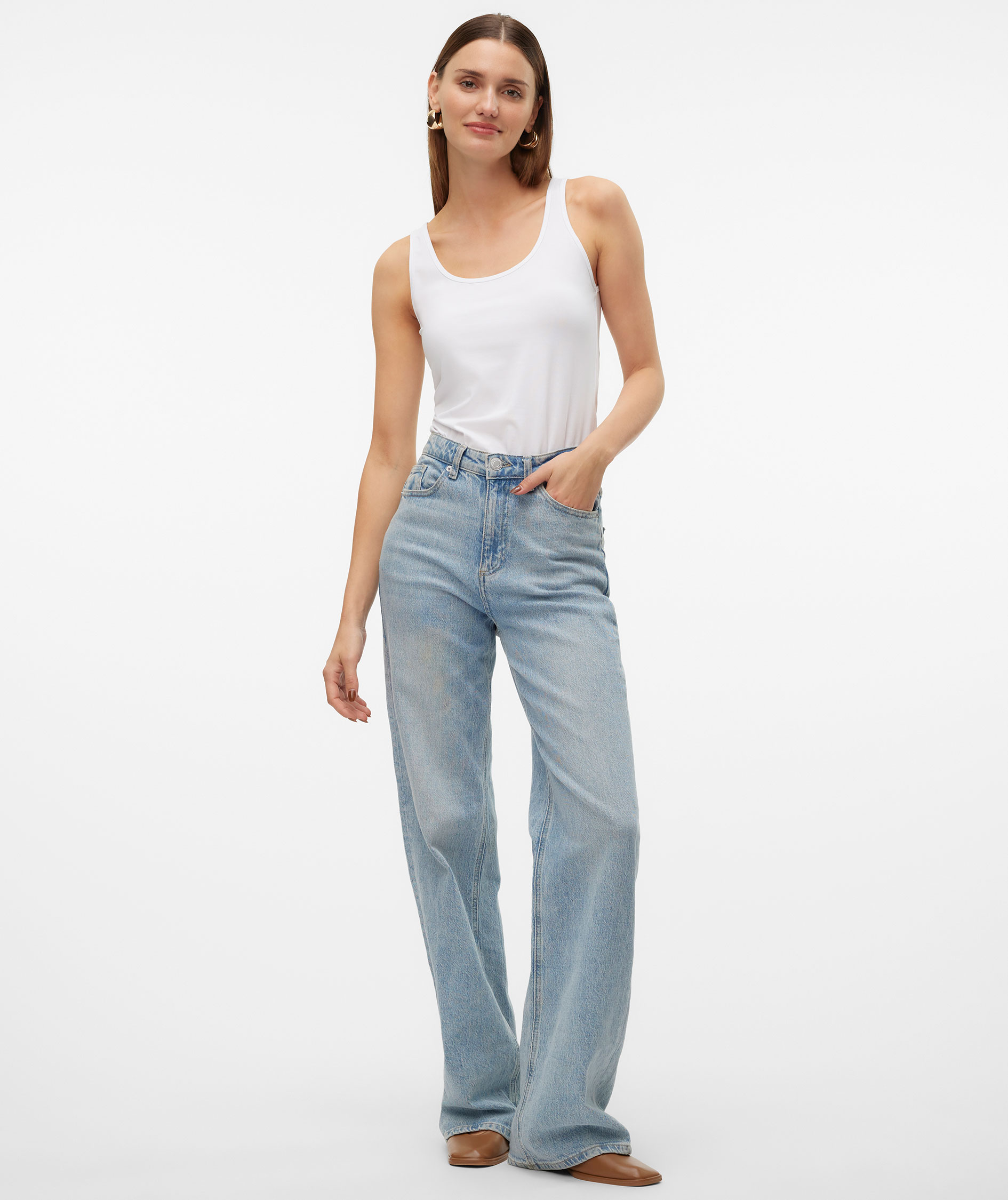 Vero Moda VMLULU women's long top, Bright White, large image number 5