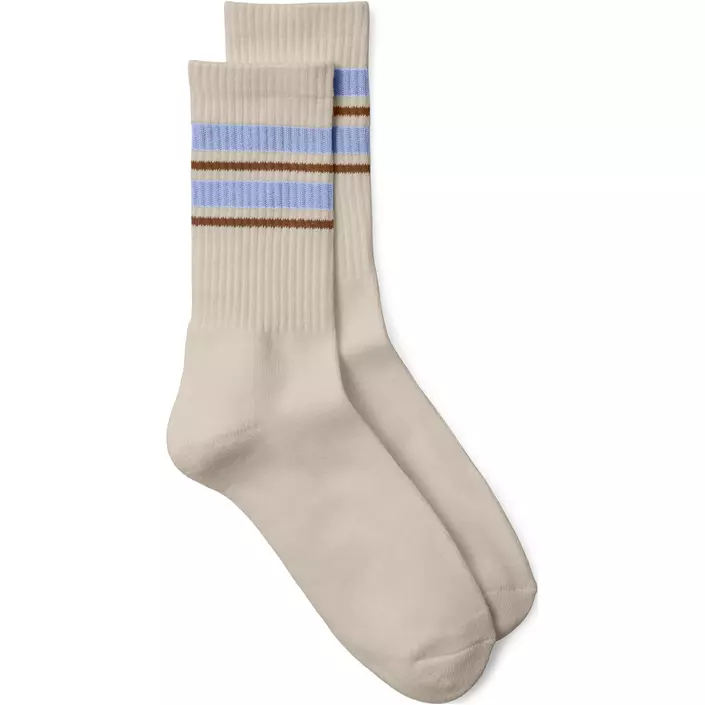 Vero Moda VMMEL DETAIL dame tennisstrømper, Oatmeal Stripe Baby Lavender, Oatmeal Stripe Baby Lavender, large image number 0