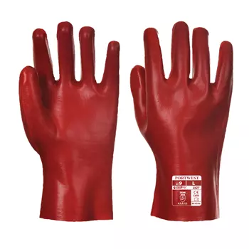 Portwest PVC protection gloves, 27 cm, Red