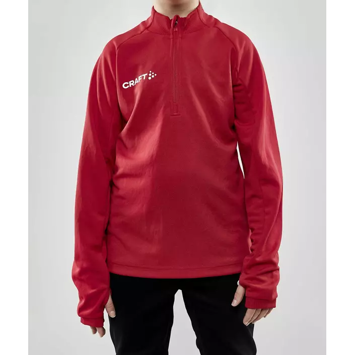 Craft Evolve Halfzip sweatshirt til børn, Rød, large image number 1