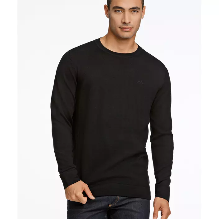 Lindbergh striktrøje med merinould, Black, large image number 4