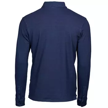 Tee Jays Luxury stretch langærmet button-down polo T-shirt, Denim