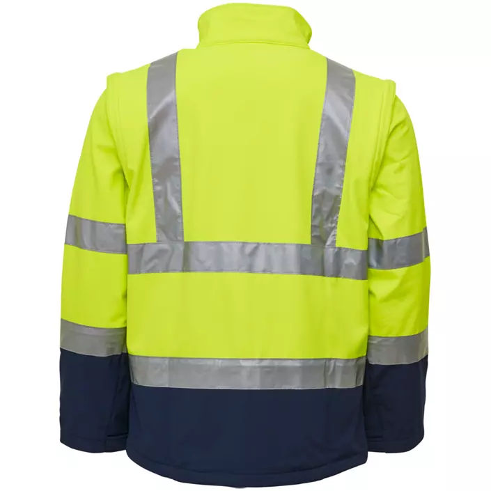 Elka Visible Xtreme 2-in-1 softshell jacket, Hi-Vis yellow/marine, large image number 1