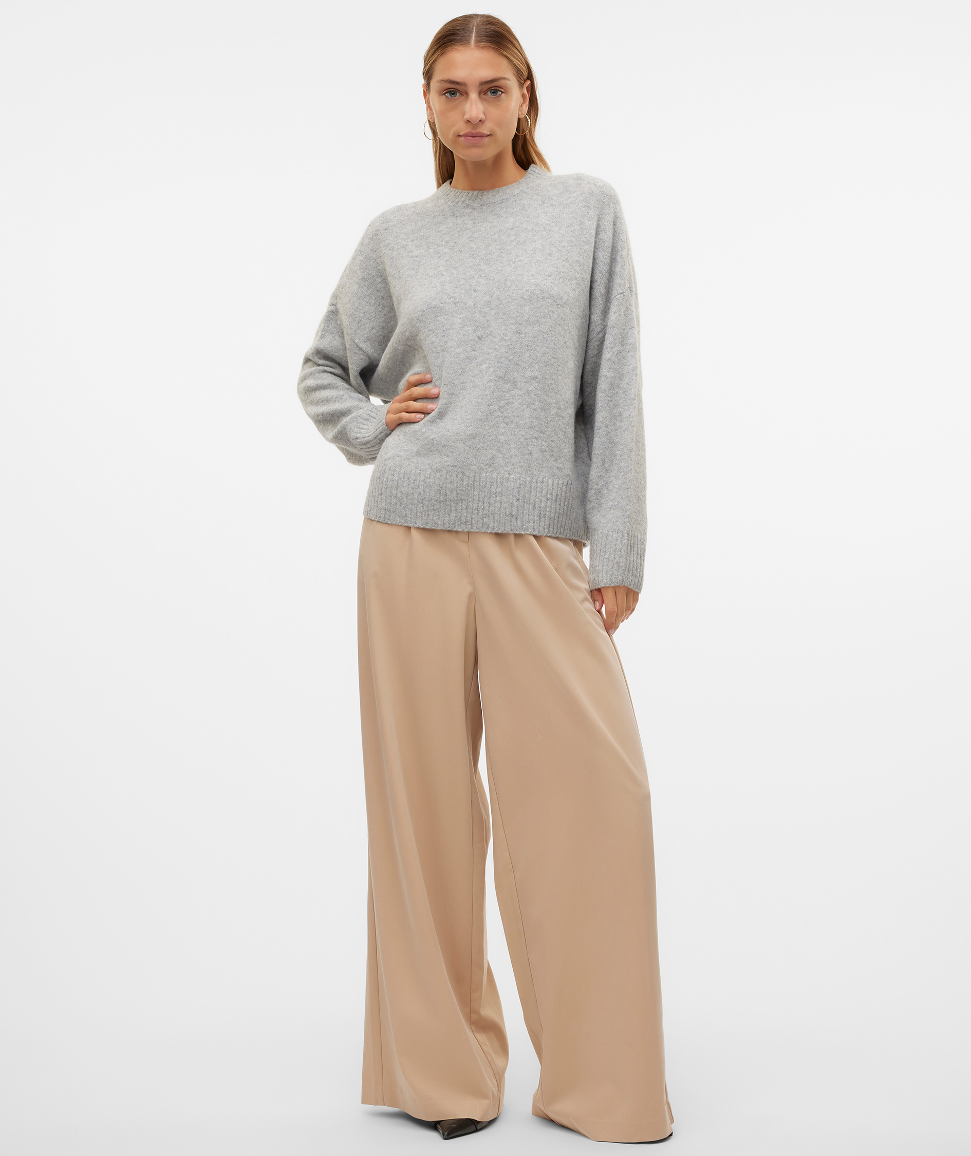 Vero Moda VMBOOM dame striktr&oslash;je, Light Grey Melange