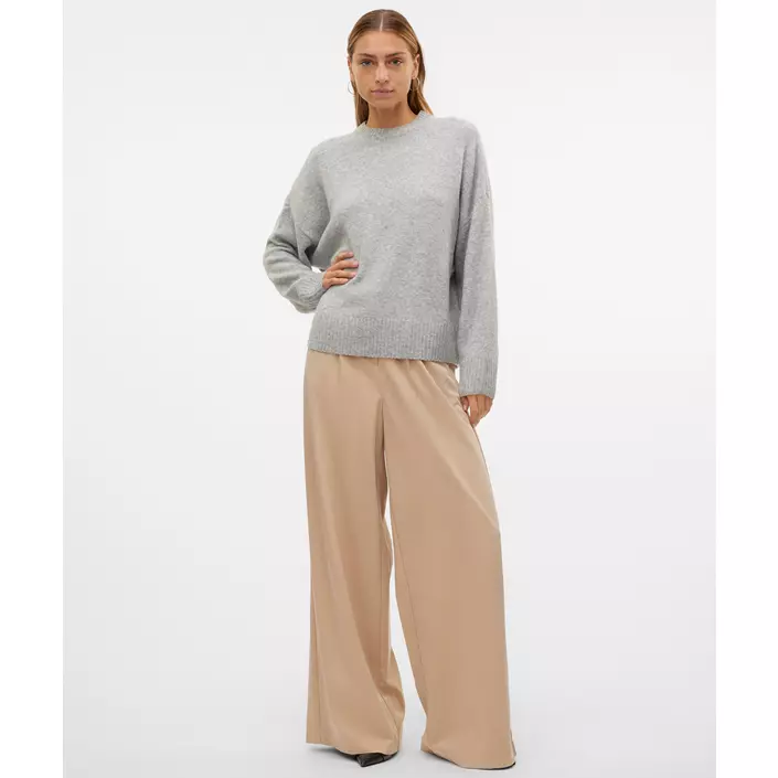 Vero Moda VMBOOM stickad tröja dam, Light Grey Melange, large image number 1