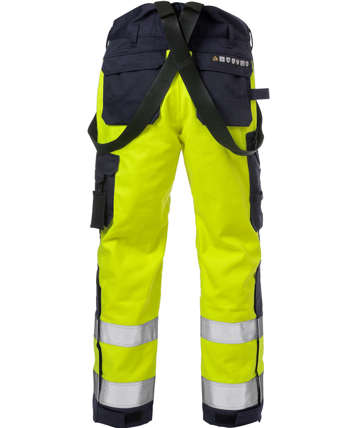 Fristads Flame winter work trousers 2588, Hi-vis Yellow/Marine, large image number 3