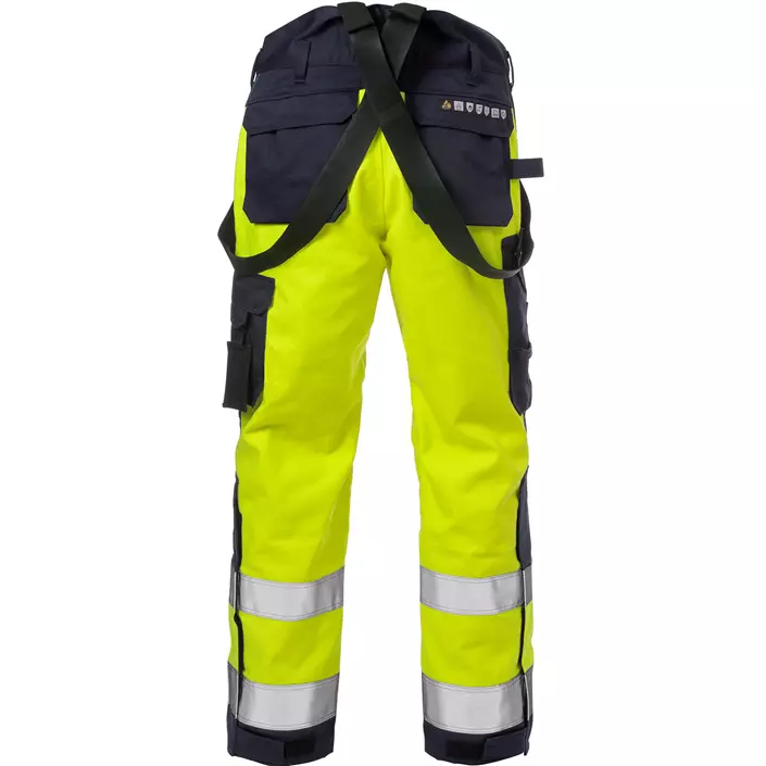 Fristads Flame winter work trousers 2588, Hi-vis Yellow/Marine, large image number 3