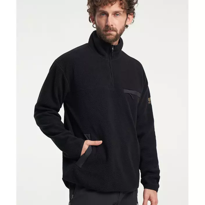 Tenson Yoke Halfzip pälsfibertröja, Black, large image number 6