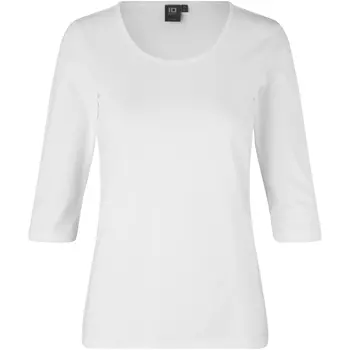 ID Stretch dame T-shirt med 3/4-ærmer, Hvid
