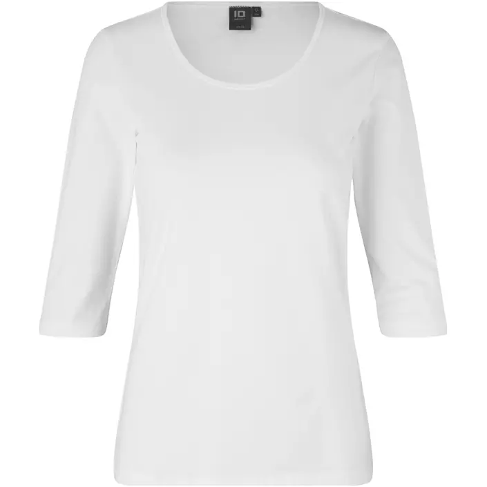 ID Stretch dame T-shirt med 3/4-ærmer, Hvid, large image number 0