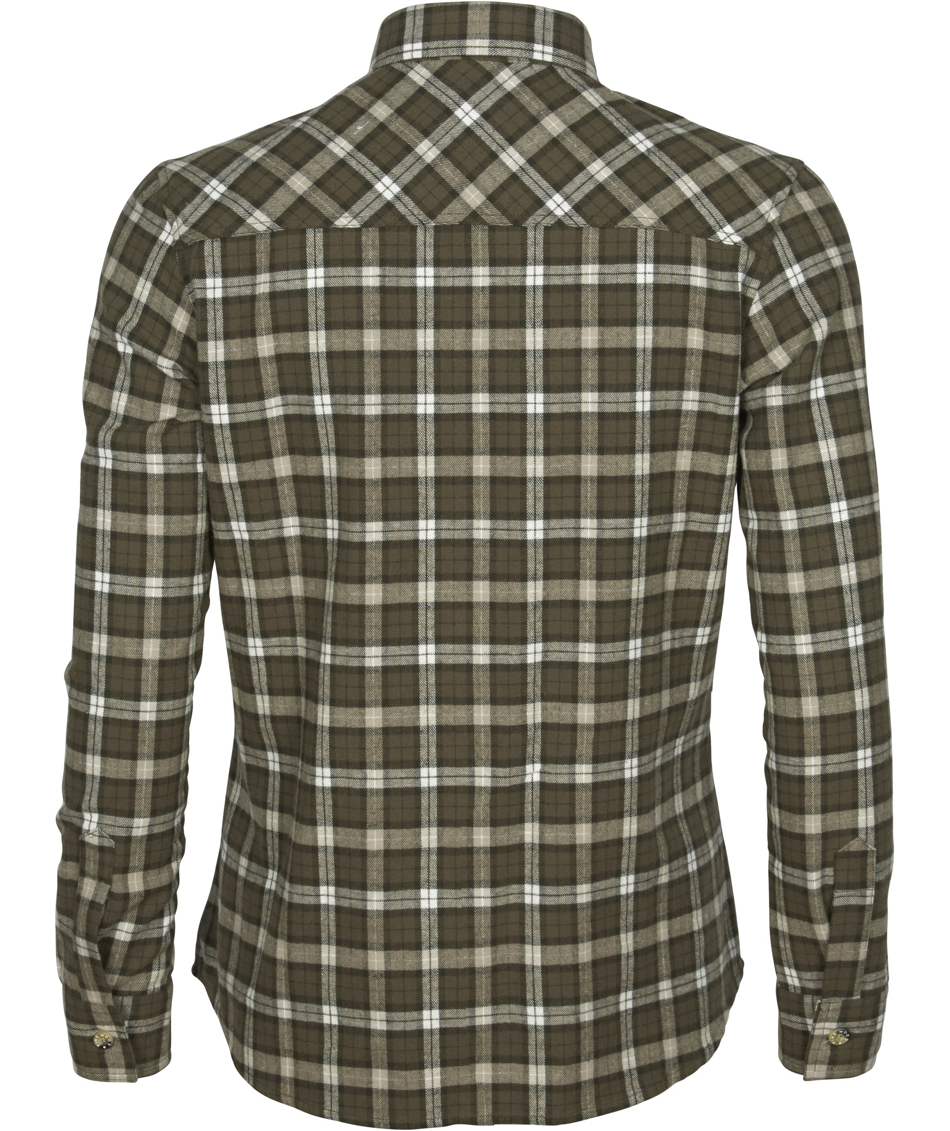 Pinewood Felicia dame flannelskjorte, Dark Green/Offwhite, large image number 1