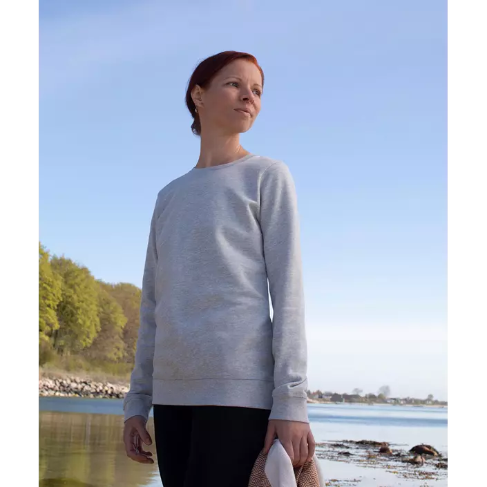 ID organic women's sweatshirt, Light grey melange, large image number 1
