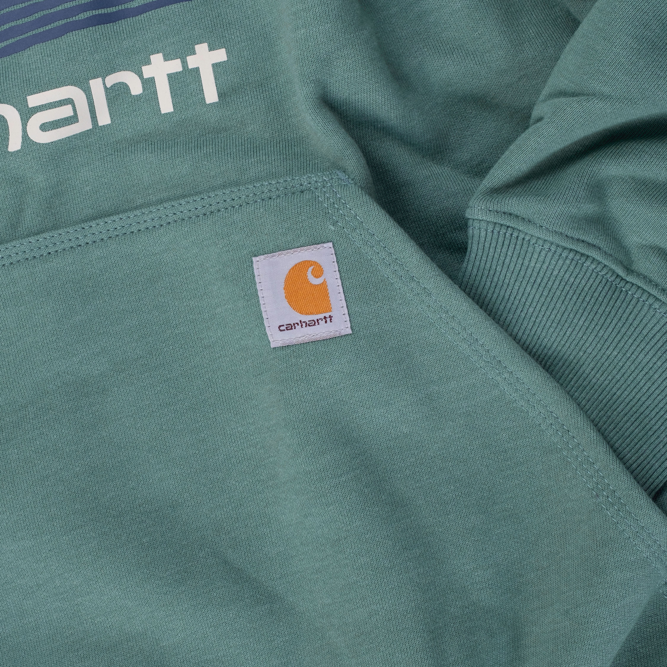 Carhartt Logo h&aelig;ttetr&oslash;je, Slate Green, large image number 4