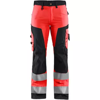 Blåkläder women's work trousers, Hi-vis Red/Black