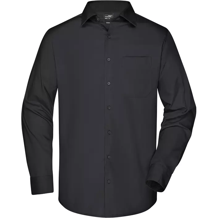 James & Nicholson modern fit skjorte, Sort, large image number 0