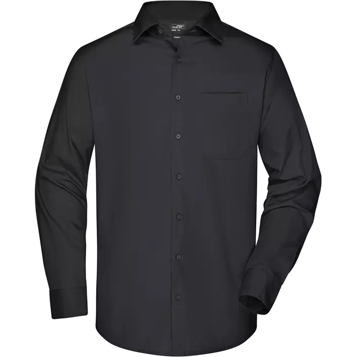 James & Nicholson modern fit skjorte, Sort, large image number 0