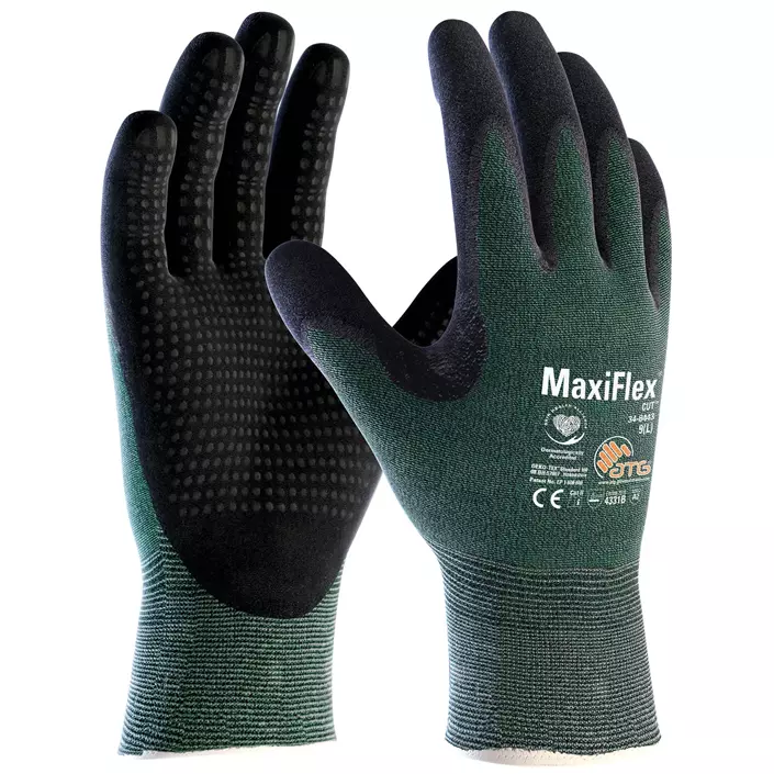 ATG MaxiFlex® Cut™ 34-8443 skærehæmmende handsker Cut B, Grøn/Sort, large image number 0