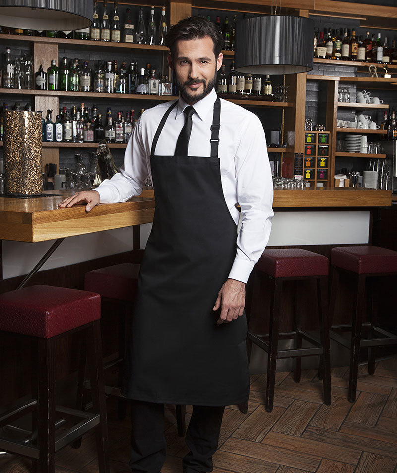 Karlowsky Basic bib apron, Black, Black, large image number 1