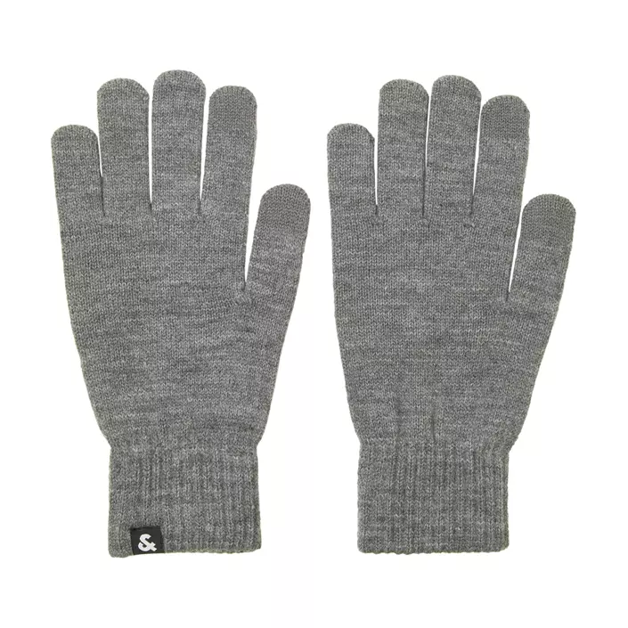 Jack & Jones JACBARRY knitted gloves, Grey melange, Grey melange, large image number 0