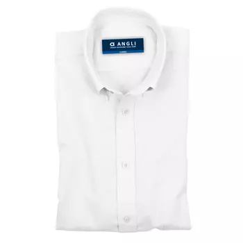 Angli 6901 Oxford blend skjorte kortærmet, classic, Hvid