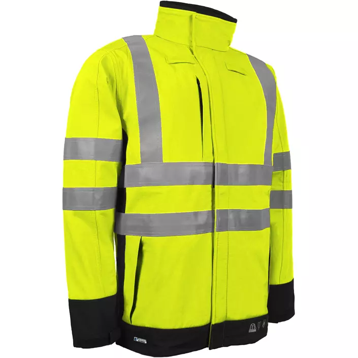 Lyngsøe Multinorm softshelljacka, Varsel gul/marinblå, large image number 0