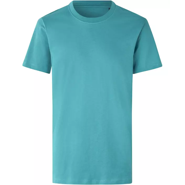 ID økologisk T-shirt til børn, Støvet Aqua, large image number 0