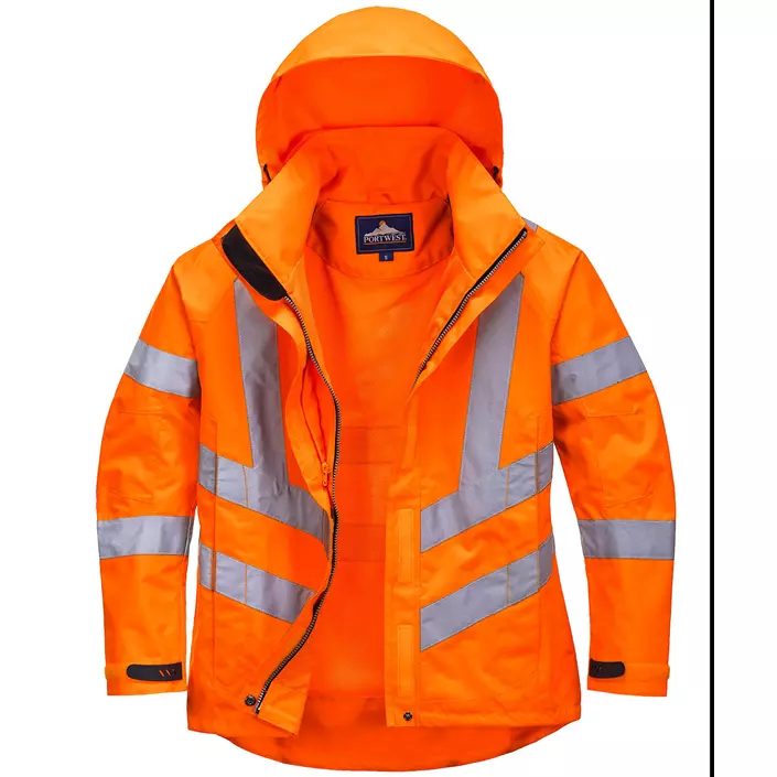 Portwest women's work jacket, Hi-vis Orange, large image number 2