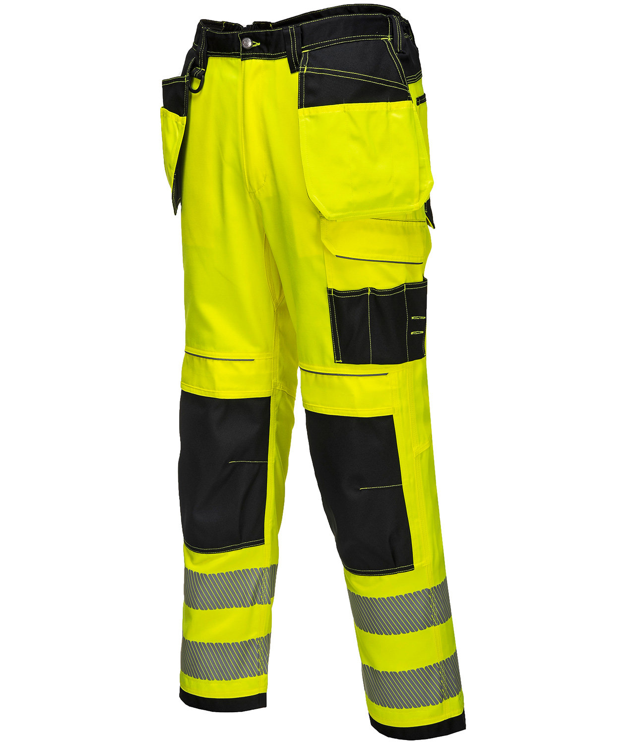 Portwest Vision craftsmen's trousers T501, Hi-vis Yellow/Black, large image number 3