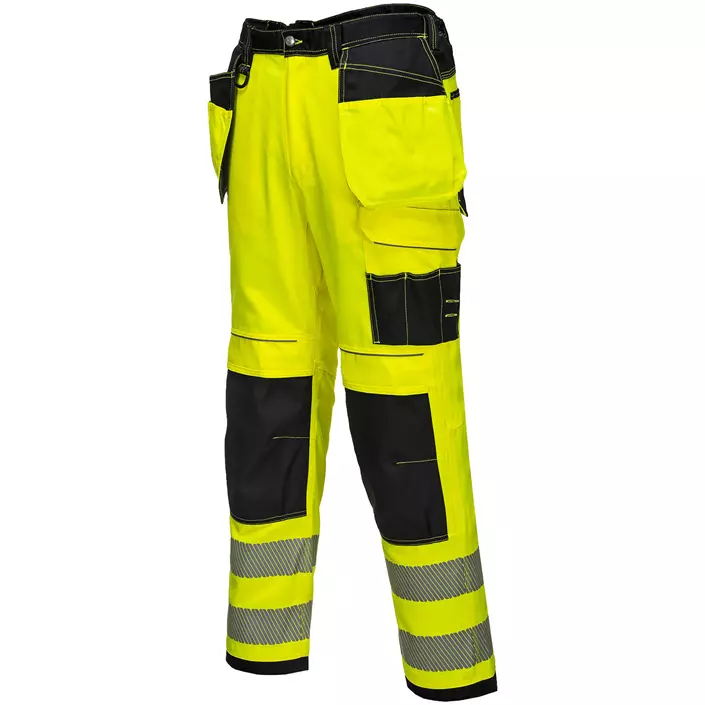 Portwest Vision craftsmen's trousers T501, Hi-vis Yellow/Black, large image number 3