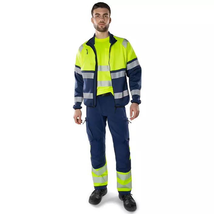 Fristads Green work trousers 2647 GSTP full stretch, Hi-Vis yellow/marine, large image number 1