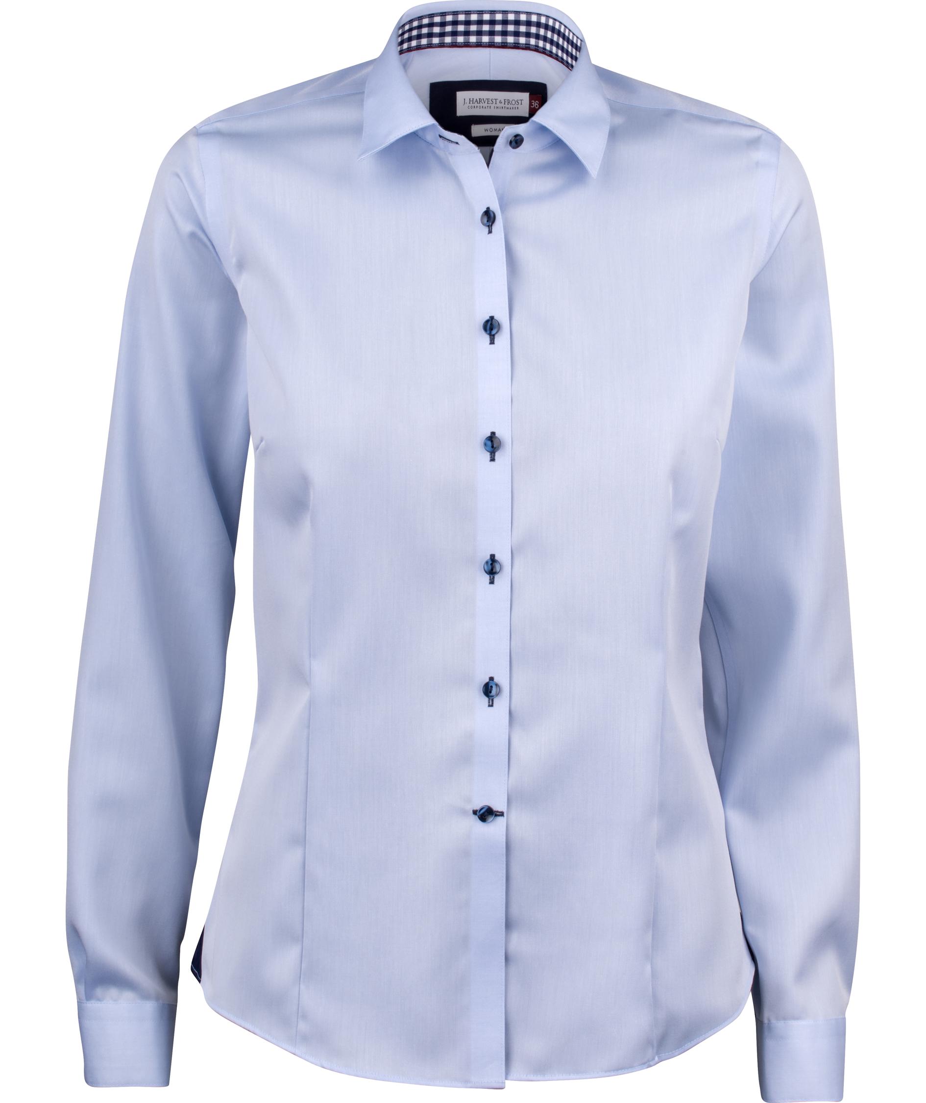 J. Harvest & Frost Twill Red Bow 20 lady fit skjorta, Sky Blue/Navy, large image number 0