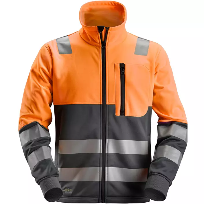 Snickers AllroundWork fleece jacket 8035, Hi-Vis Orange/Steel Grey, large image number 0