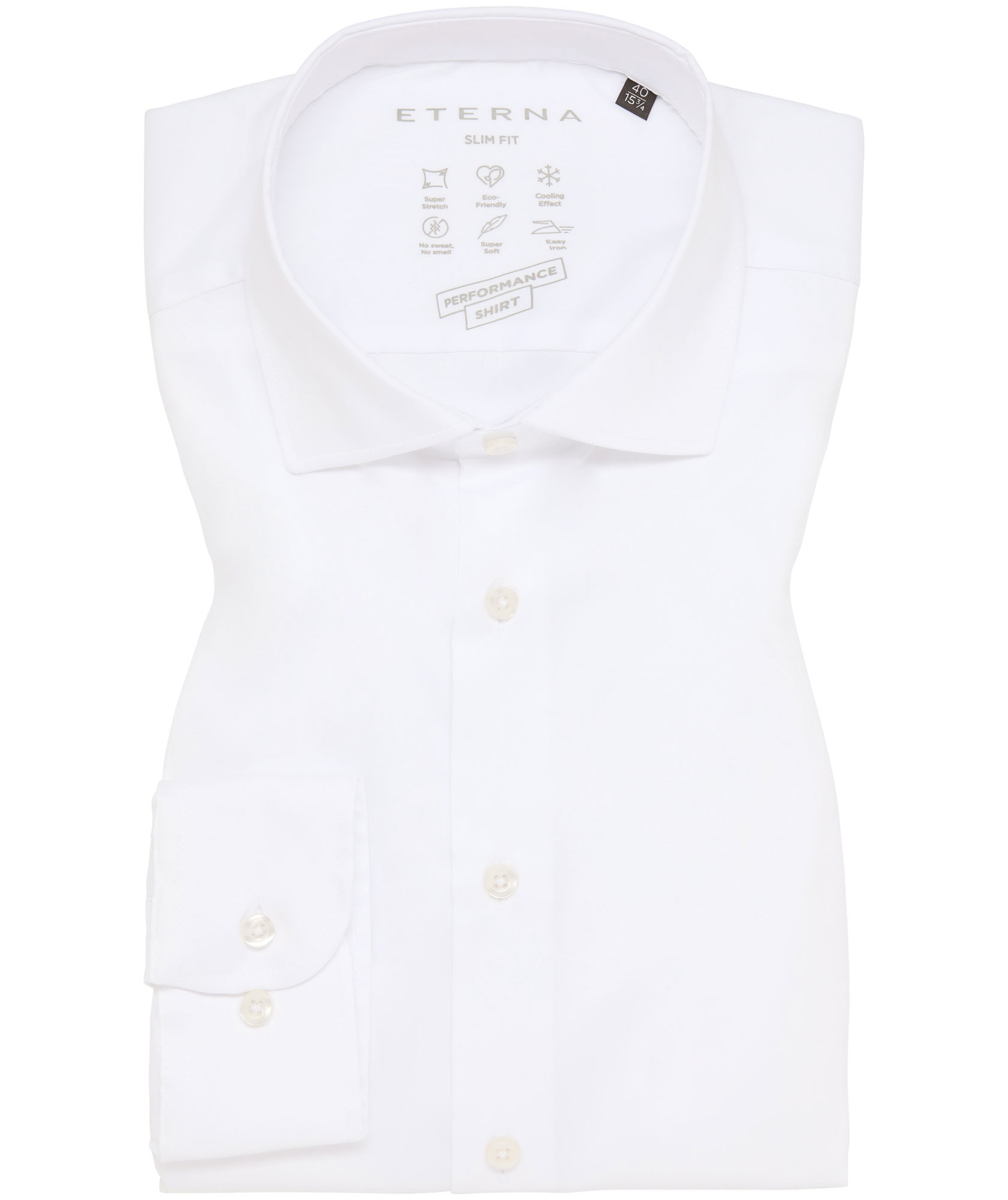 Eterna Performance Slim Fit shirt, White, large image number 4