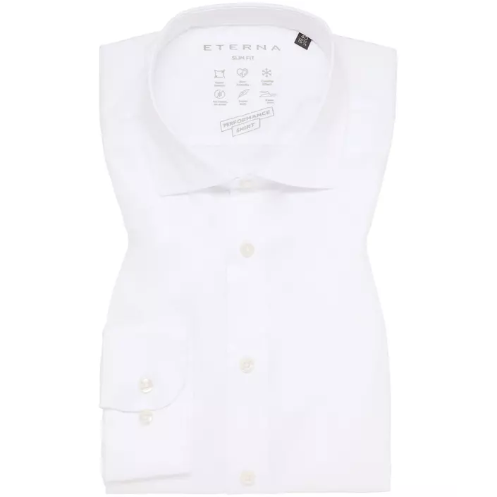 Eterna Performance Slim Fit Hemd, White, large image number 4