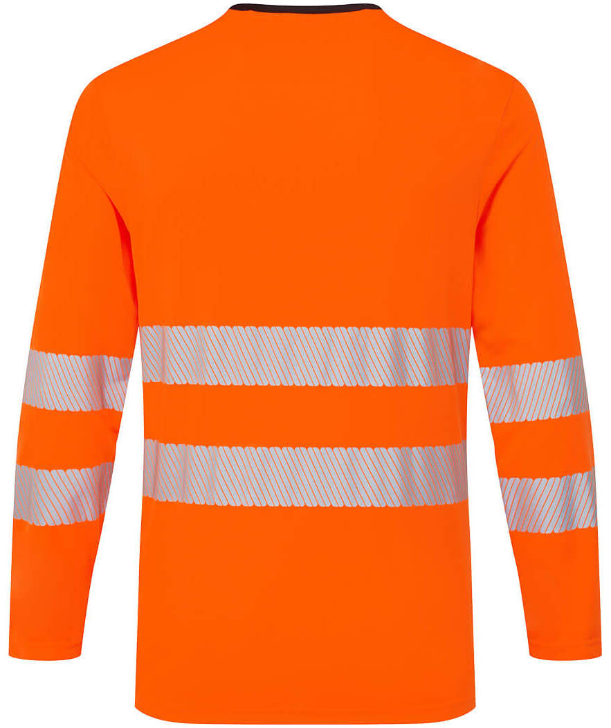 Portwest PW3 long-sleeved T-shirt, Hi-Vis Orange/Black