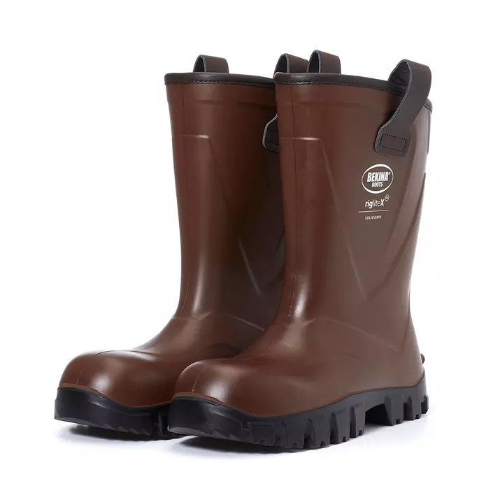 Bekina RigliteX safety rubber boots S5, Brown, large image number 1