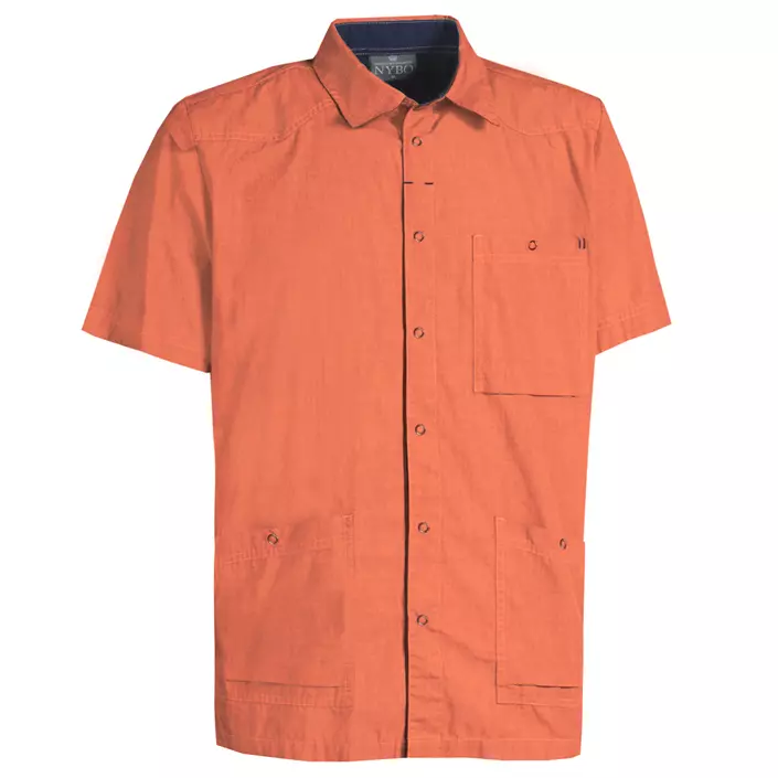 Nybo Workwear Flair regular fit kortärmad skjorta, Orange/Navy, large image number 0