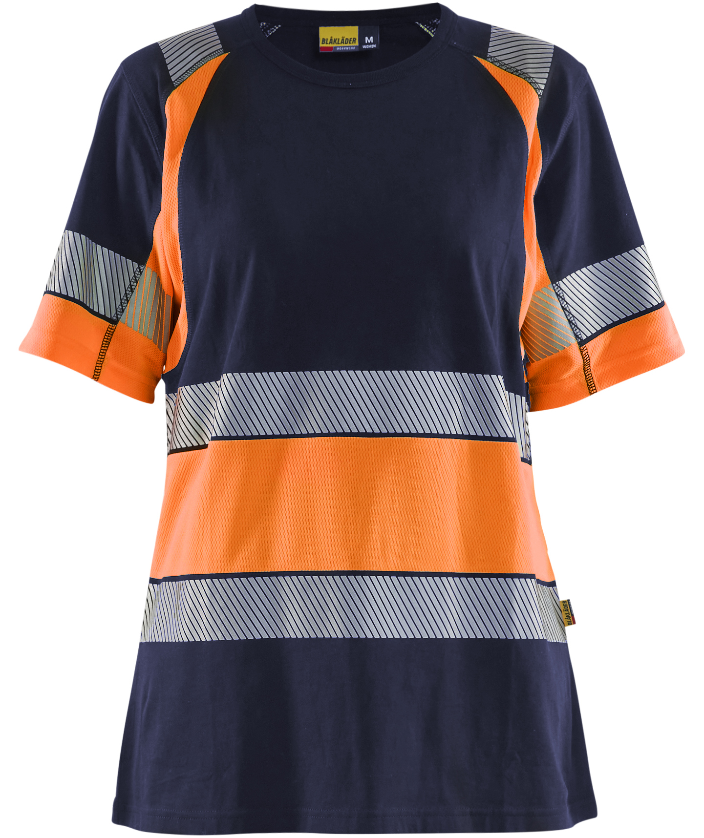 Bl&aring;kl&auml;der women's T-shirt, Marine/Hi-Vis Orange
