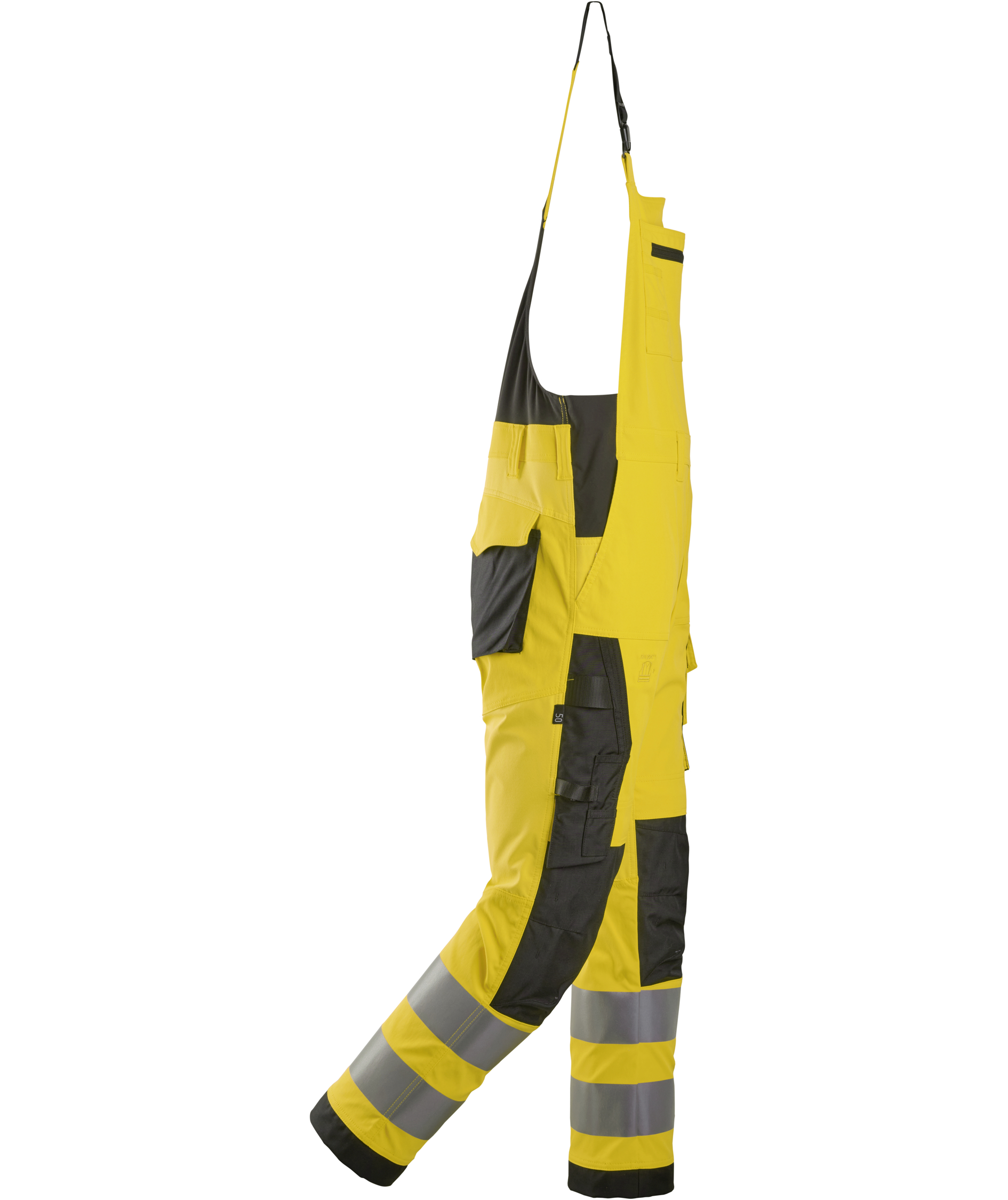 Snickers bib and brace 6043, Hi-vis Yellow/Black, large image number 2