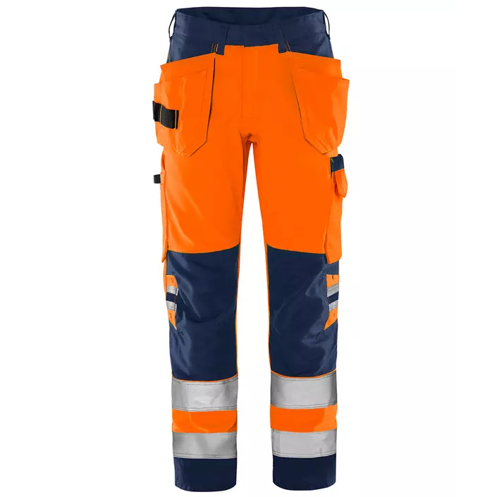 Fristads Green craftsman trousers 2641 GPLU, Hi-vis Orange/Marine, large image number 0