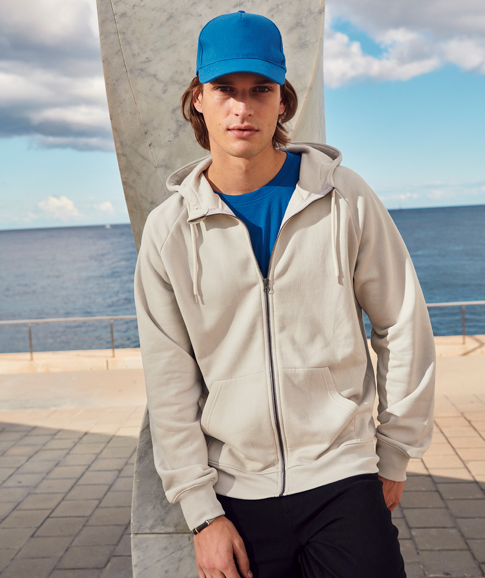 Clique Miami PRO Hoodie mit Rei&szlig;verschluss, Stone