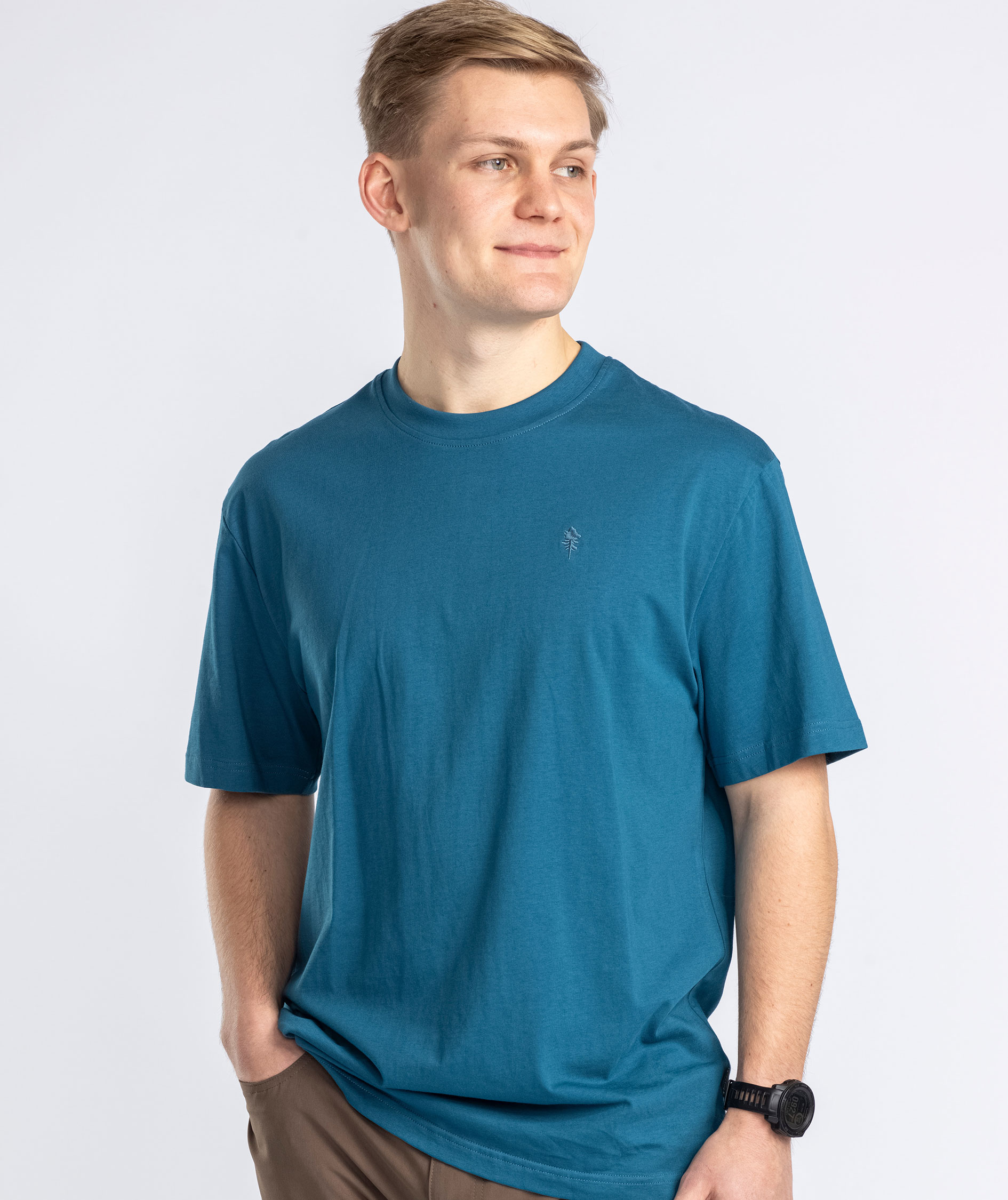 Pinewood 3-pak T-shirt, Azur Blue/Mossgreen/Black, large image number 8