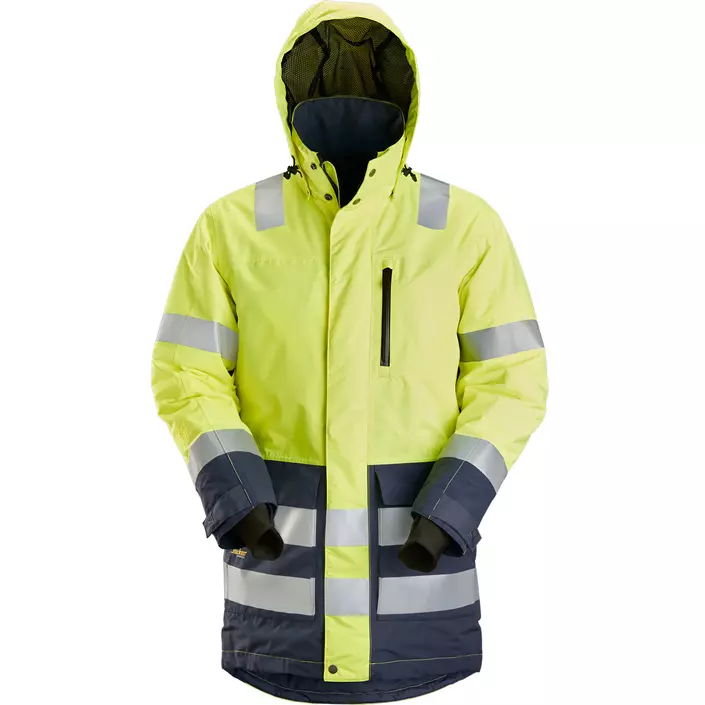 Snickers AllroundWork winter parka 1830, Hi-vis Yellow/Marine, large image number 0