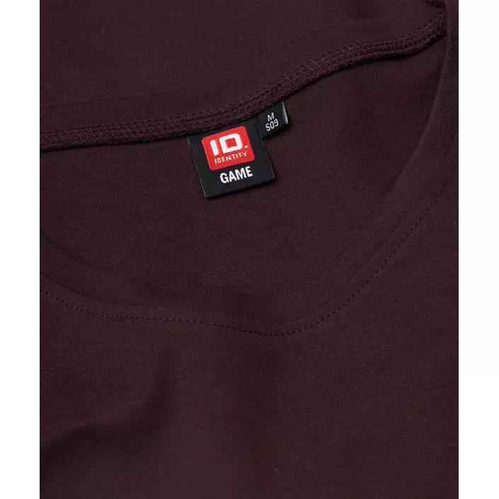 ID Interlock langærmet dame T-shirt, Dark bourdeaux, large image number 3