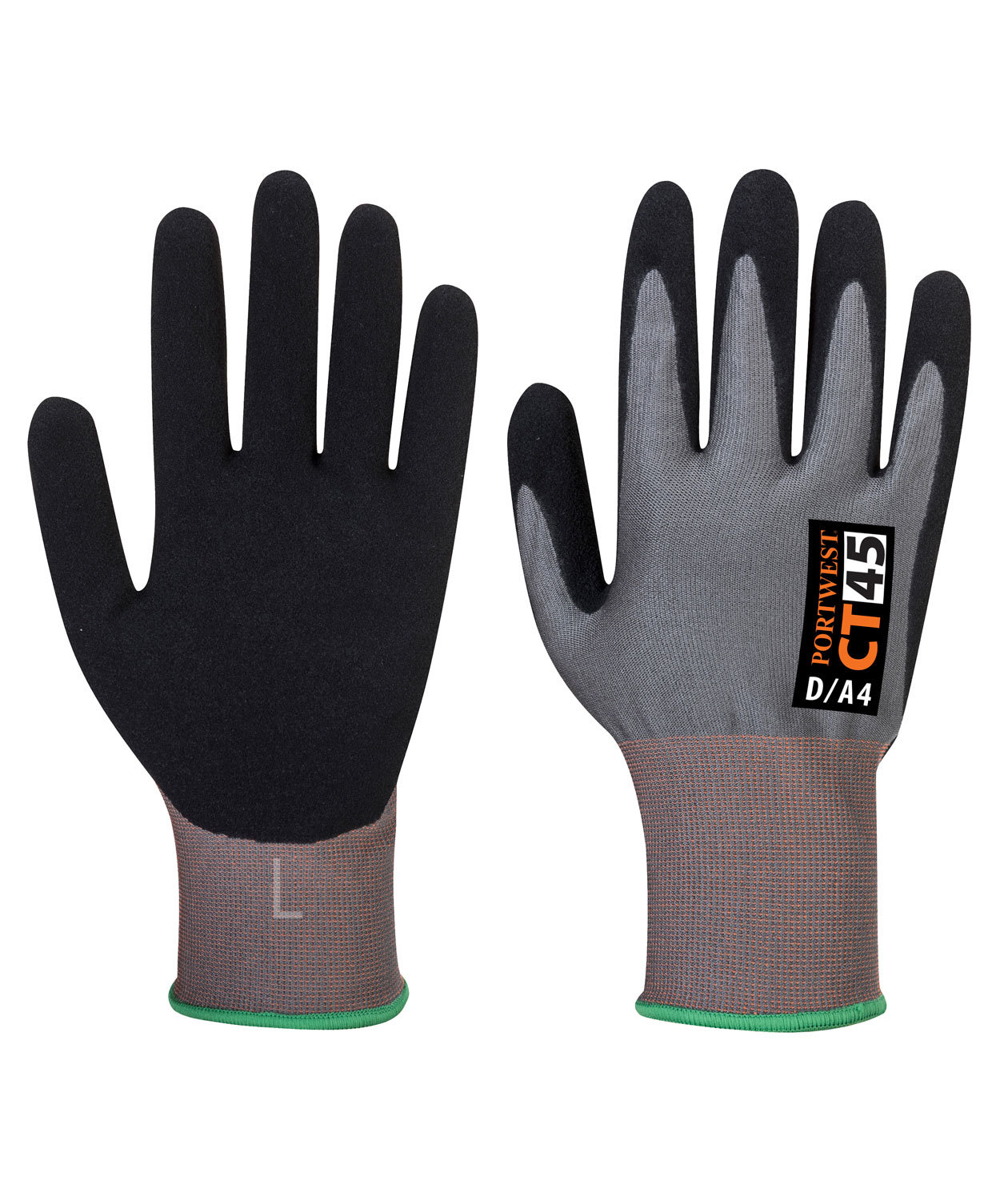 Portwest CT45 sk&auml;rskyddshandskar Cut D, Gr&aring;/Svart, large image number 2