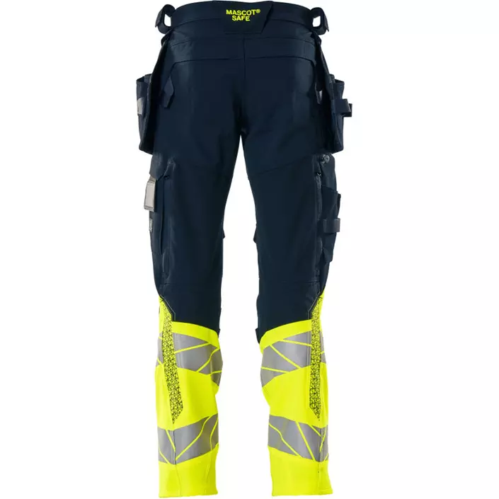 Mascot Accelerate Safe hartverksbyxa Full stretch, Mörk Marinblå/Hi-Vis Gul, large image number 1