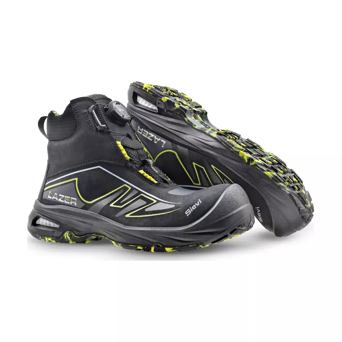 Sievi Lazer Roller High+ dame sikkerhedsstøvlet S3, Sort/Gul, large image number 1