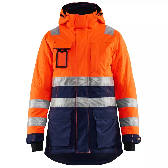 Blåkläder dame vinter parka, Hi-Vis Orange/Mørk Marine, large image number 0