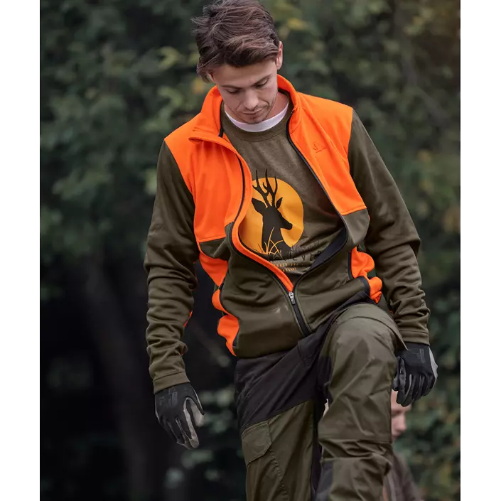 Seeland Elliot fleece jacket, Pine Green/Hi-Vis Orange, large image number 4