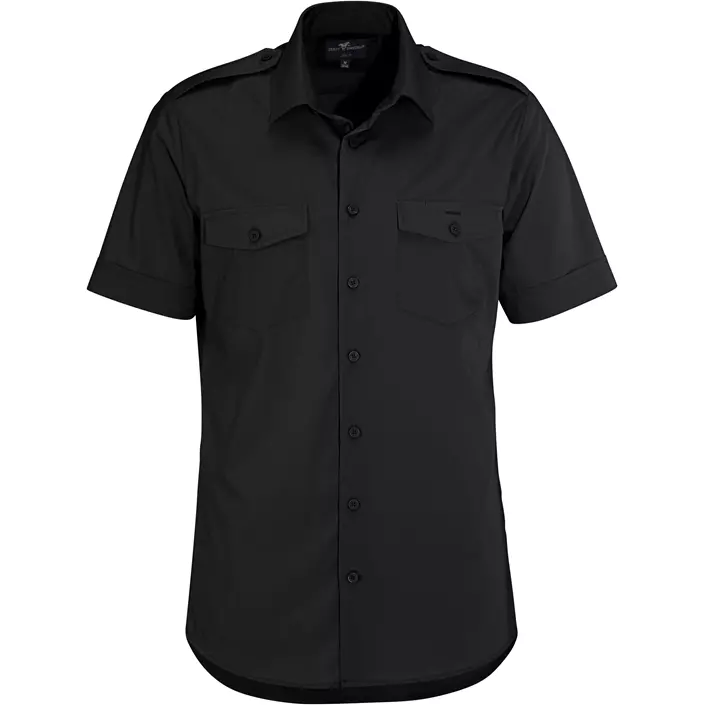 Derby of Sweden Maverick Slim fit kortärmad pilotskjorta, Black, large image number 0